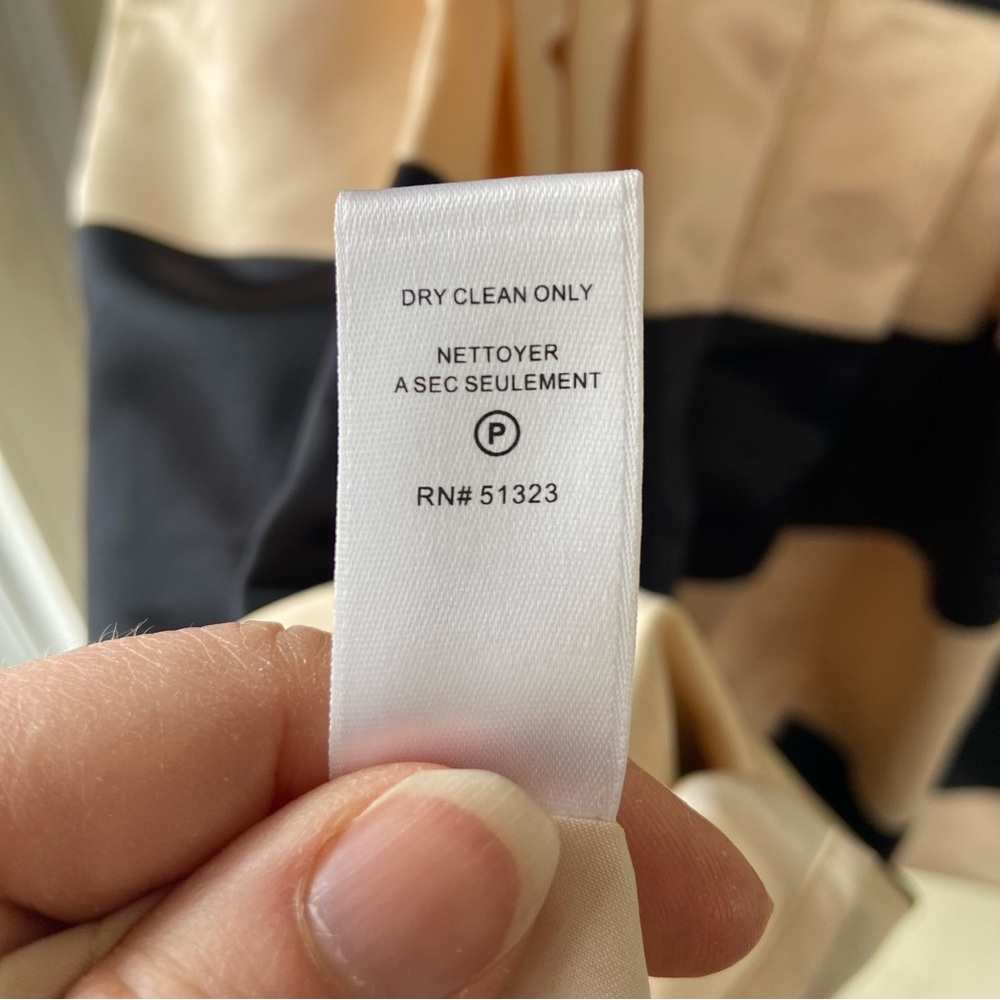 CeCe by Cynthia Steffe Stripe Satin Fit and Flare Dress Size 12 Pleated Back Zip - Picture 5 of 5